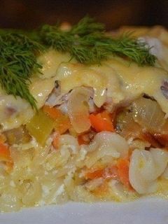 Фото Запеканка макароны с курицей.