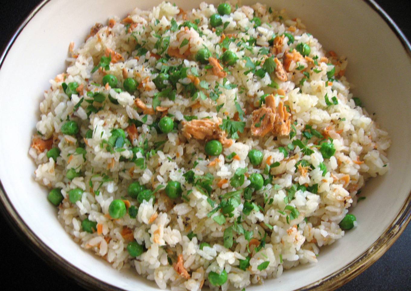 Canned Salmon & Peas Mazegohan