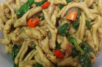 Cara Membuat Usus ayam bumbu kuning kemangi Anti Gagal