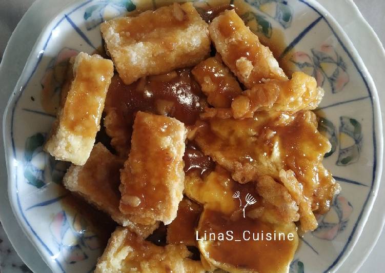 Cara Gampang Membuat Adobong Crispy Tokwa/Fried Tofu With Sticky Adobo Sauce, Bikin Ngiler