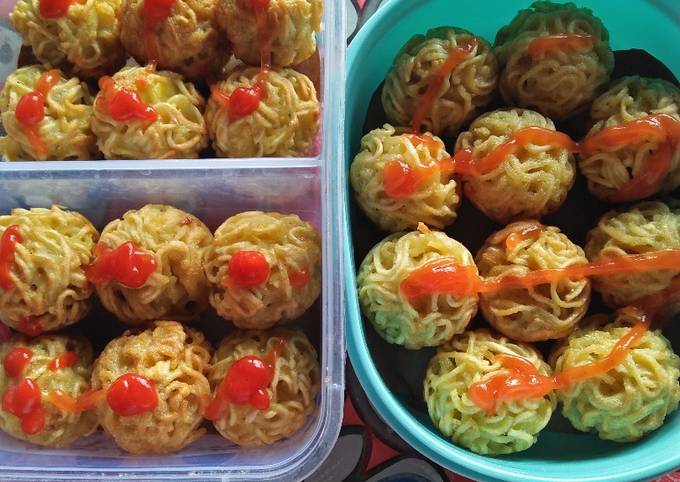 Bola-bola Mie telur bekal anak  👭