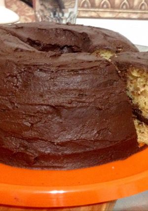 Una foto de Torta de peras y chocolate