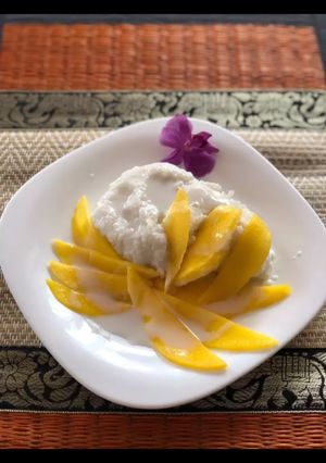 O poză a rețetei Sticky Rice with Mango 🥭          Orez lipicios cu mango.