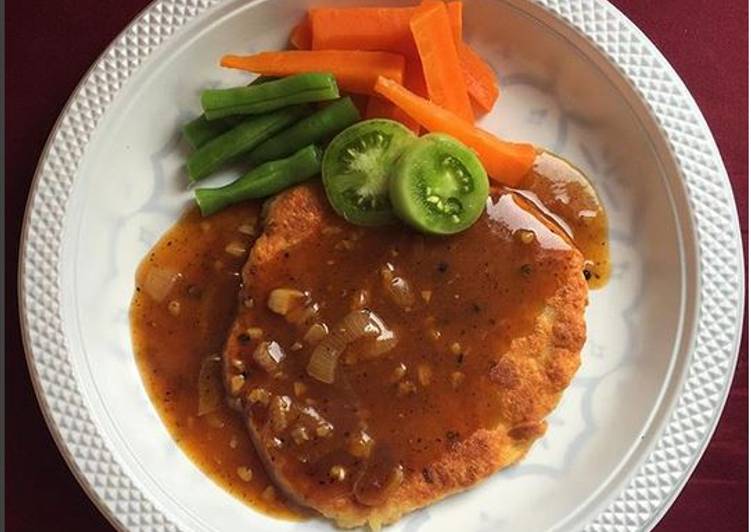 Steak Tempe saus lada hitam