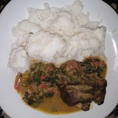 A picture of Biski and miyan yakuwa with cowleg#goldenapronkano#.