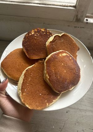 Una foto de Pancakes con una taza!