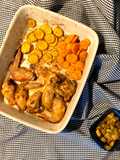 ASINHAS DE FRANGO ASSADAS COM BATATA DOCE, CENOURA E COURGETE ASSADAS!!