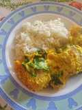 Curried Lentil and Ricotta Meatballs with Pilaf Rice