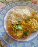 Polpette di lenticchie e ricotta al curry con riso pilaf