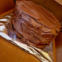 A picture of Nutella buttercream triple chocolate cake.