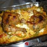 Κοτόπουλο στο φούρνο με ζυμαρικά