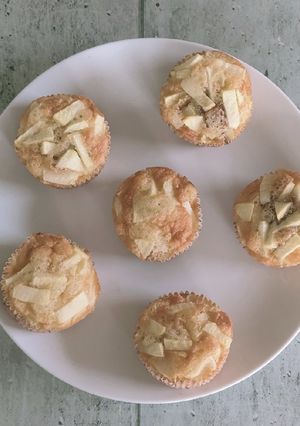 Une photo de Muffin aux pommes cœur spéculoos façon gâteau au yaourt