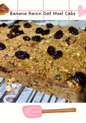 Foto resep Banana Raisin Oatmeal Cake (Full Oatmeal, No Mixer, No Oil, No Margarine)