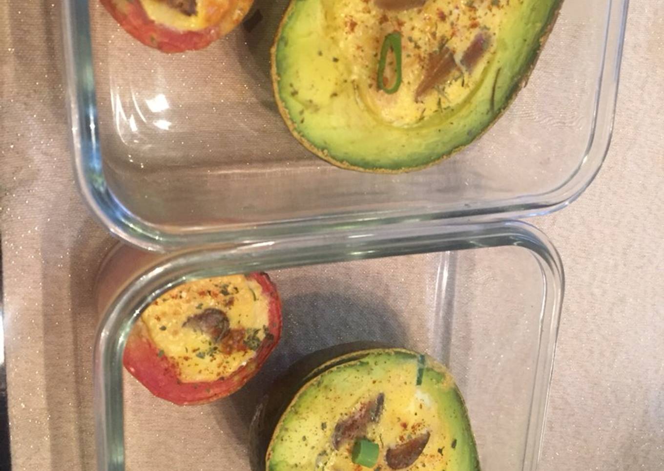 Baked Avocado Tomato Egg