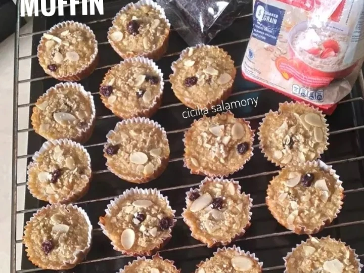 Cara Mudah Membikin Resep  Banana Oat Muffin yang Enak Banget, Lezat Sekali