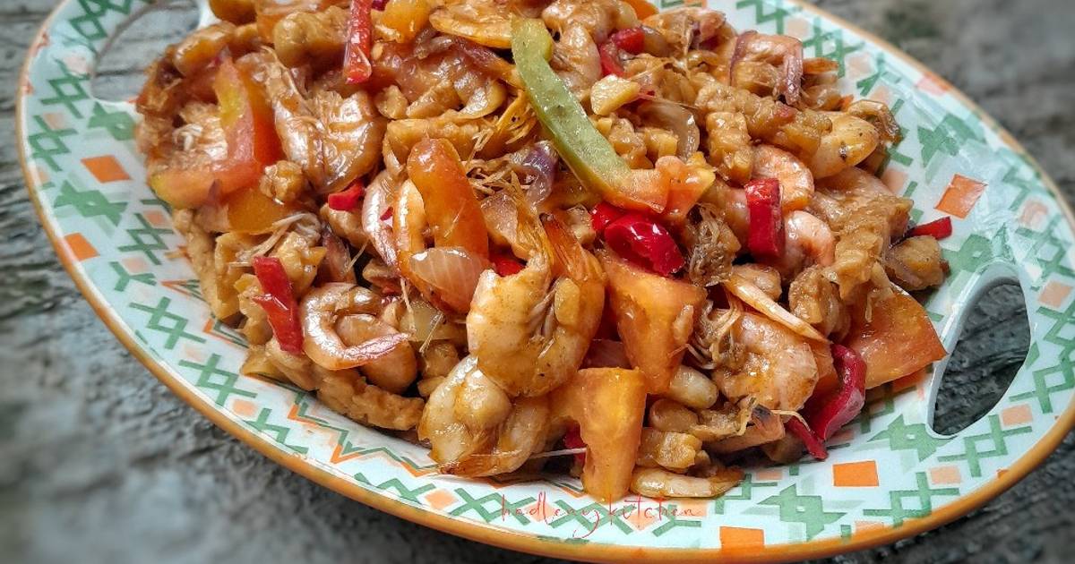 Resep Tumis Udang Tempe Bumbu Simpel Oleh Hadleny Kitchen Cookpad