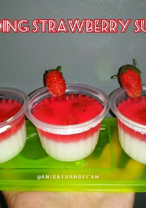 Foto resep Olahan Strawberry~Puding Strawberry Susu