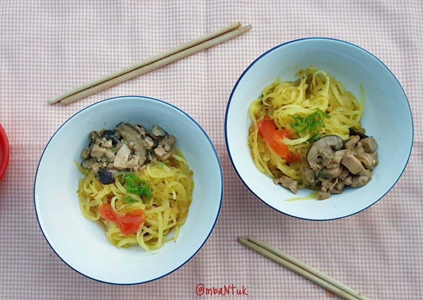 Mie Lobak Ayam Jamur (gluten free, keto friendly)