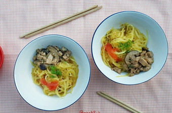 Bagaimana Menyiapkan Mie Lobak Ayam Jamur (gluten free, keto friendly) Praktis