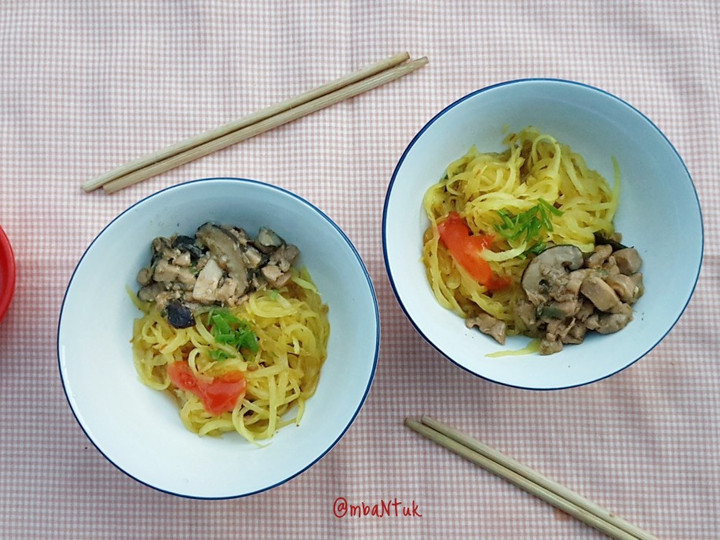 Bagaimana Menyiapkan Mie Lobak Ayam Jamur (gluten free, keto friendly) Praktis