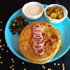 A picture of Chana dal stuffed paratha.