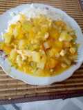 Picante de zapallo con verduras y tiras de pollo