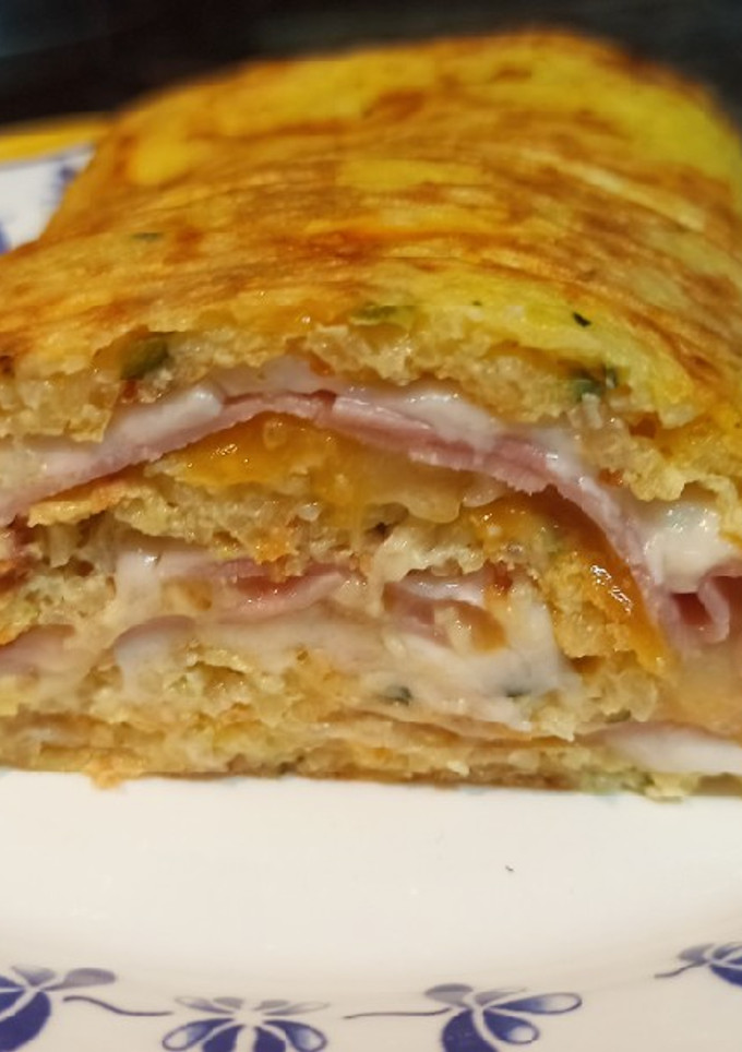 Una foto de Rulo de patata, cebolla y calabacín con ayuda de Thermomix
