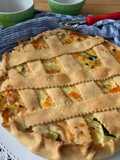 Quiche all’olio con ripieno di mare e verdure