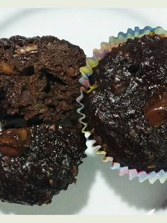 Foto de Muffin de cacau, banana e pasta de amendoim