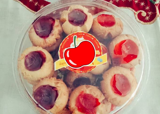 Thumbprint cookies Strawbery & bluebery🍓