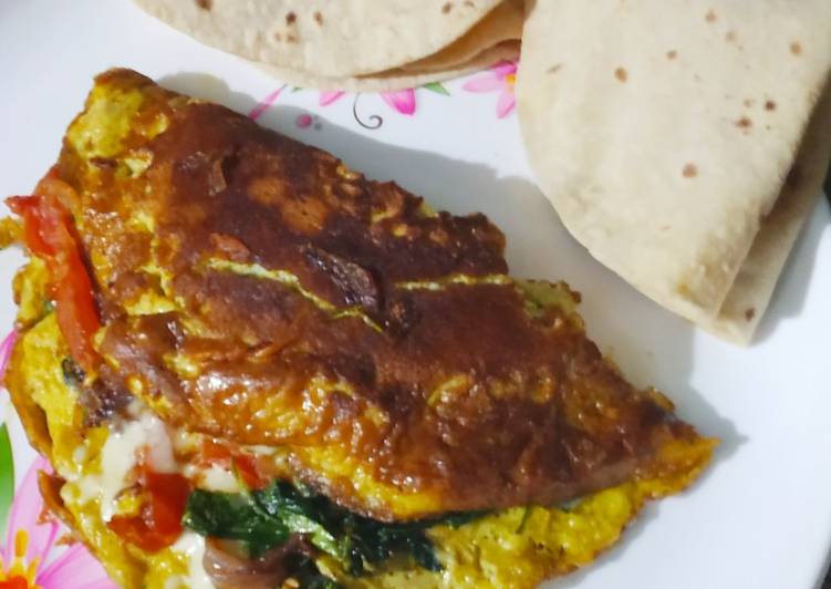Recipe of Speedy Spinach Cheese Omelette