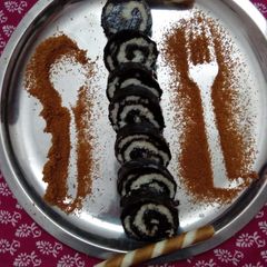 A picture of Chocolate-coconut swiss rolls.
