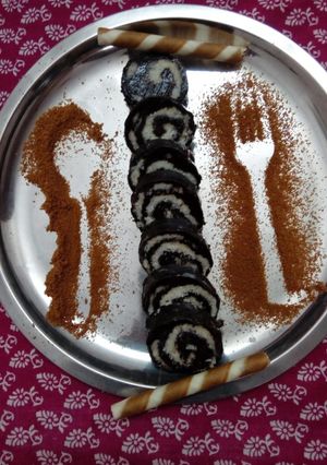 A picture of Chocolate-coconut swiss rolls.