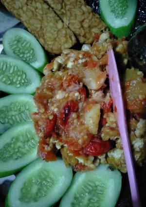 Foto resep Sambel geprek tempe