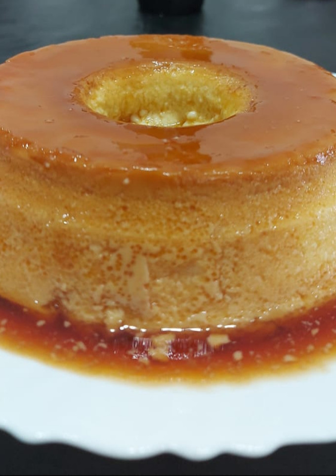 Una foto de Flan casero de huevo