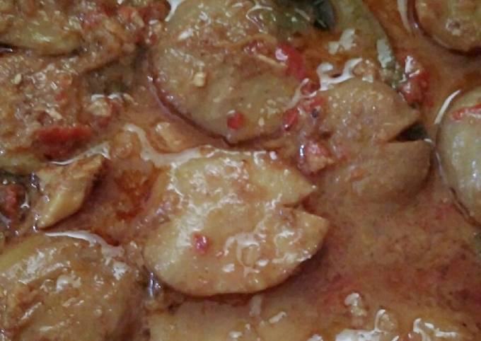 Jengkol pedas dengan bumbu rendang kemasan