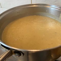 A picture of Spiced Caramelised onion and potato soup.