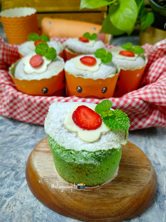 Foto resep Pandan Hokkaido Chiffon Cupcake (817)