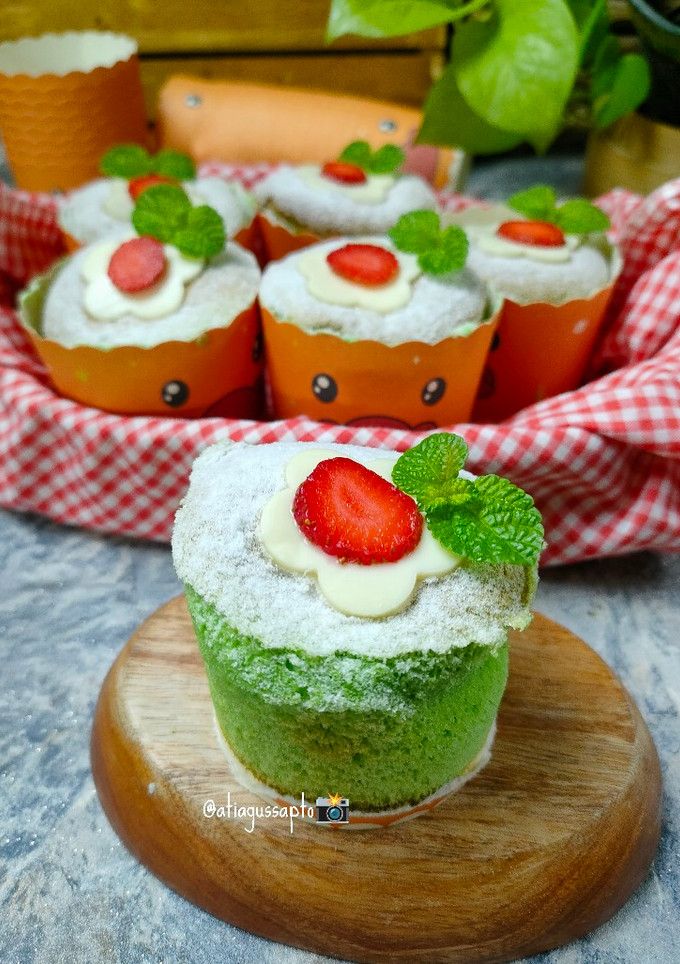 Foto resep Pandan Hokkaido Chiffon Cupcake (817)