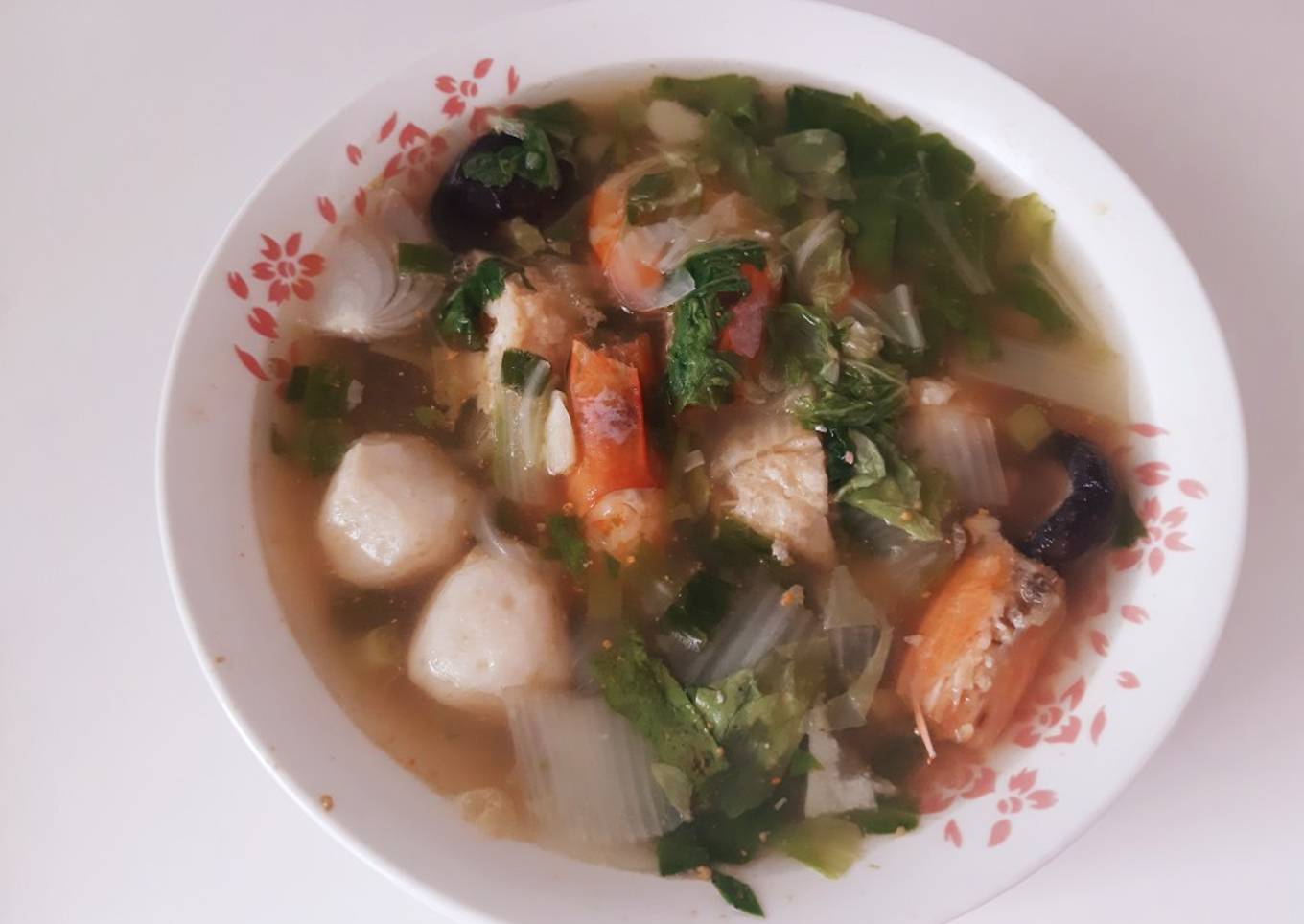 Sup sayur udang bakso ikan (#218)