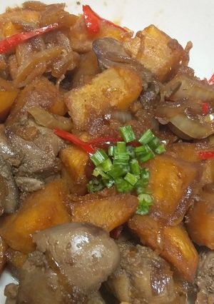 Foto resep Ubi ati ayam bumbu kecap