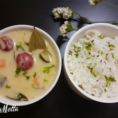 Vegetable Kadhi Jeera Rice A picture of Vegetable Kadhi Jeera Rice.