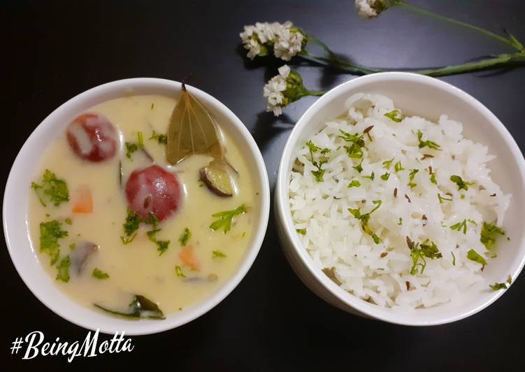 Vegetable Kadhi Jeera Rice