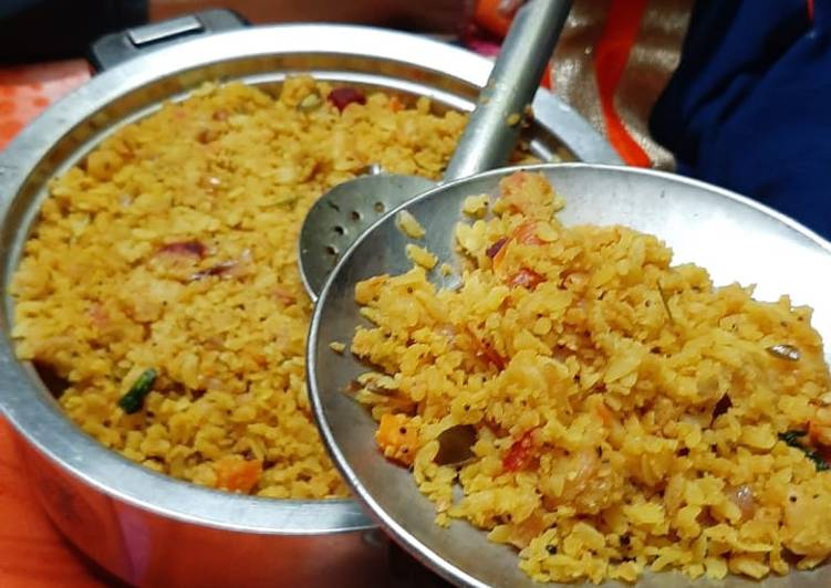 Poha loaded with veggies