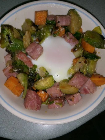 Recipe Roasted Brussels Sprouts &amp; Ham Skillet the Perfect Really delicious