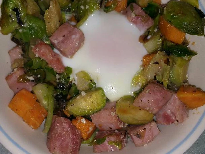 Recipe Roasted Brussels Sprouts & Ham Skillet the Perfect Really delicious