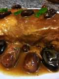 Lomo de cerdo al sal con salsa de frutos secos para la Navidad