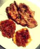 Patacones o Tostones con ahogado y pollo a la plancha