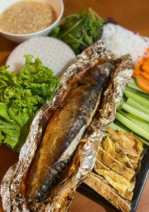 Hình của món Cá Nướng Cuốn Bánh Tráng.