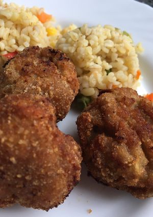Fasírozott zöldséges bulgurral recept fotója